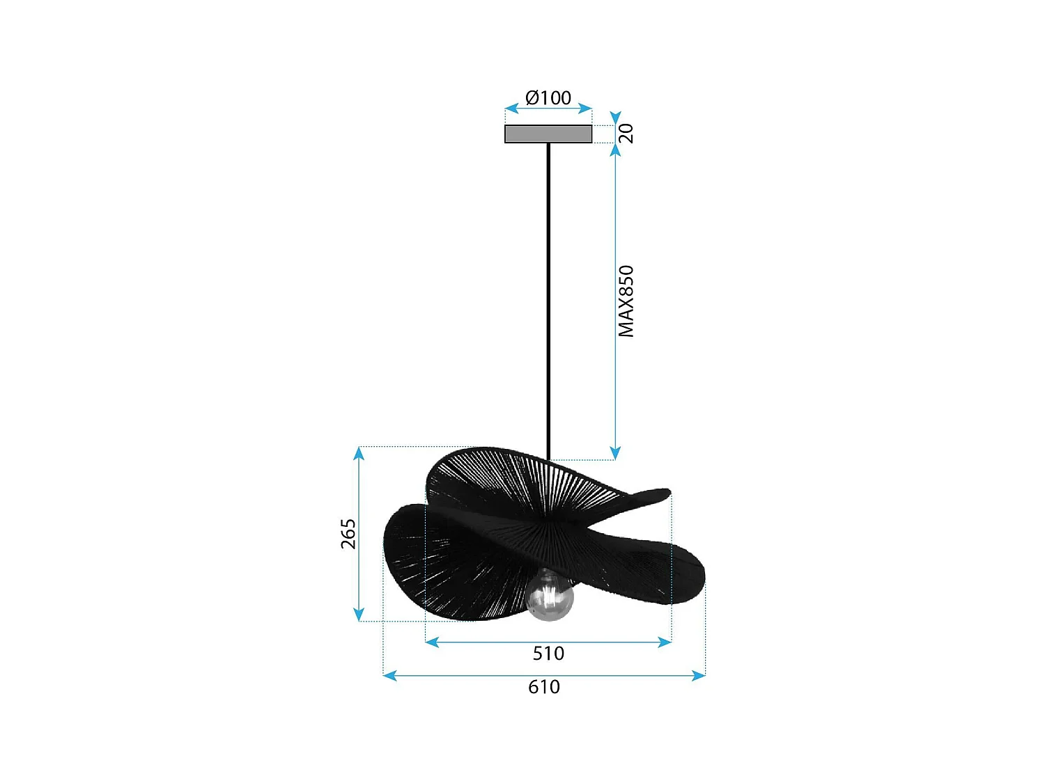 Lampe Toolight App1833-1Cp Black