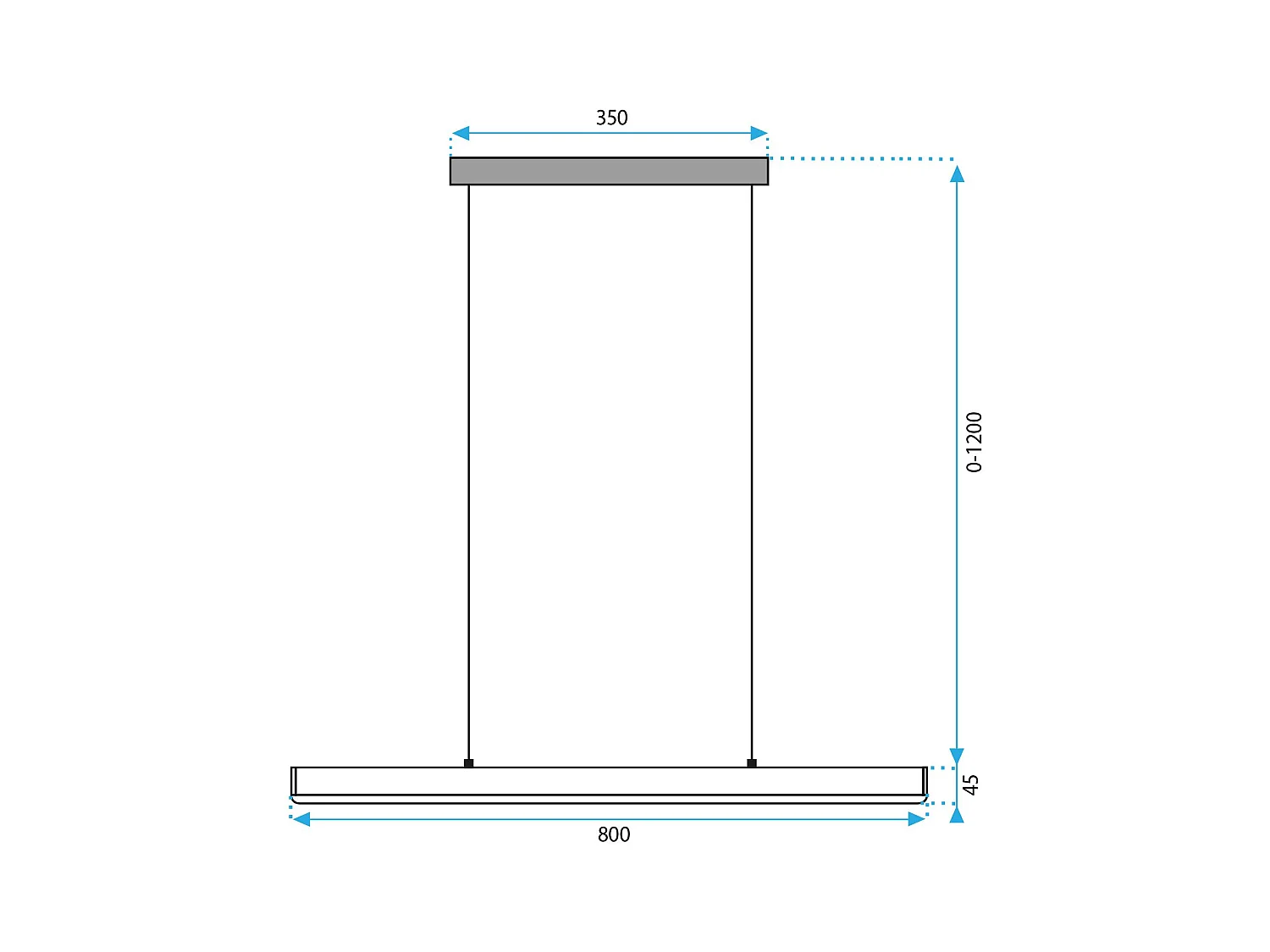 Lampe Suspendue Led Toolight App1447-Cp Black 80Cm