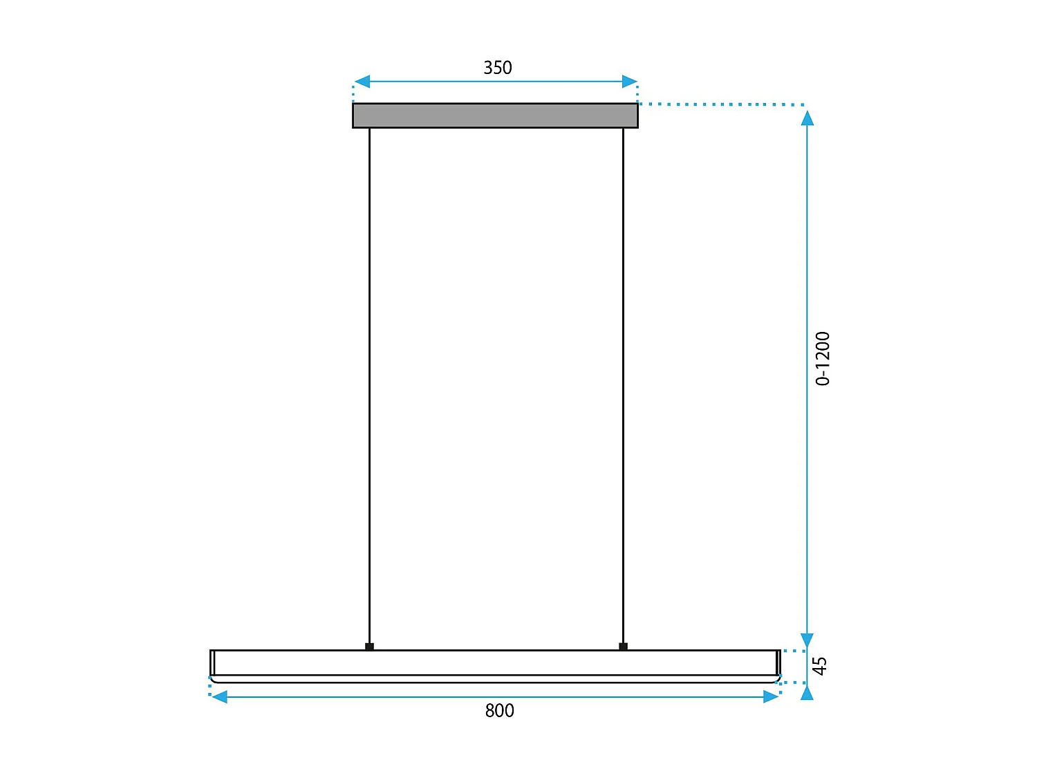 Lampada Led Toolight App1447-Cp Black 80Cm