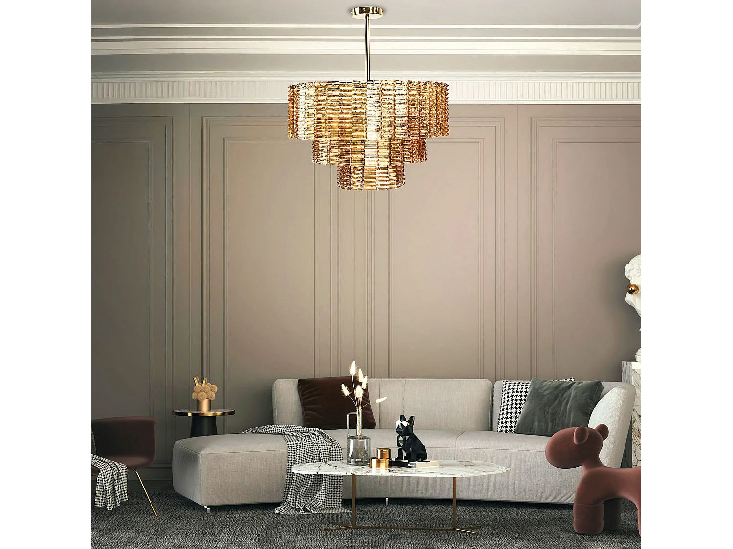 Lampe Suspendue Toolight App1677-8Cp Brown