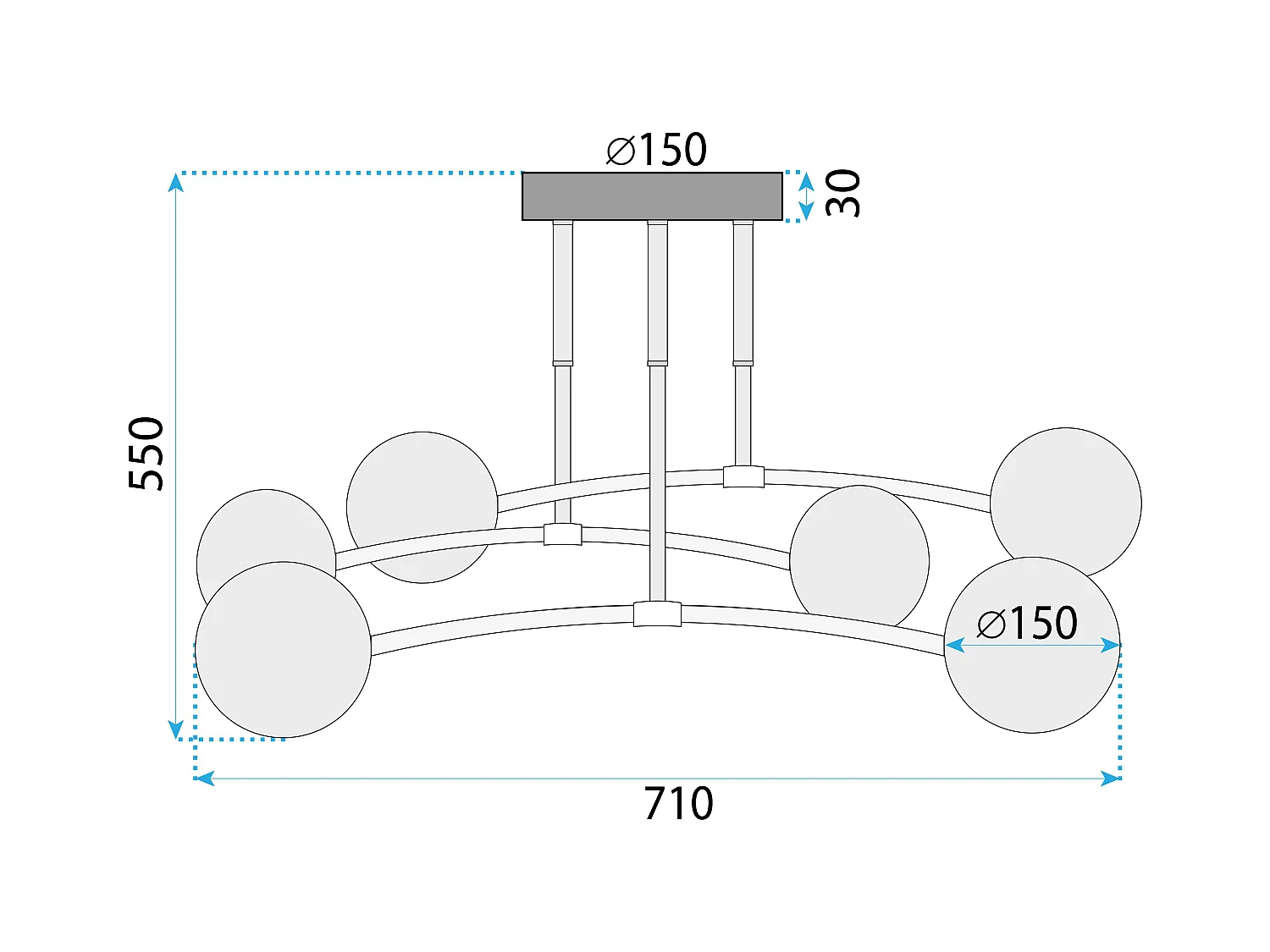 Lampe Suspendue Toolight App1577-6C Gold