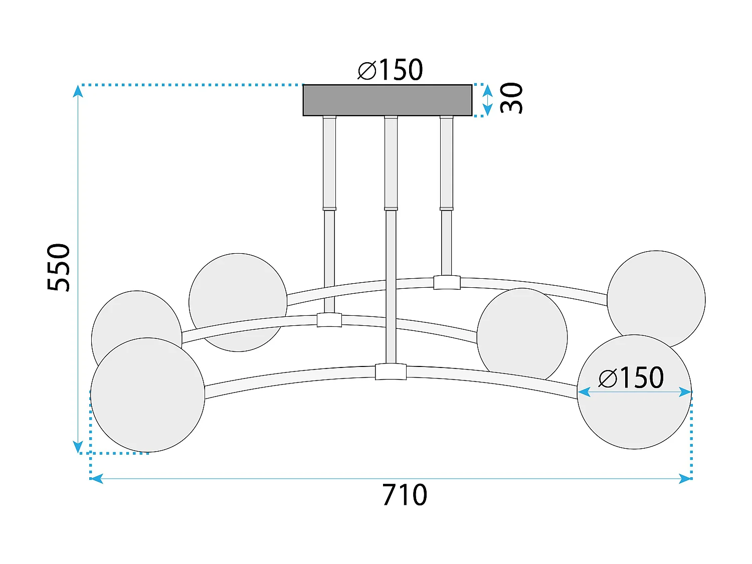 Lampe Suspendue Toolight App1577-6C Gold
