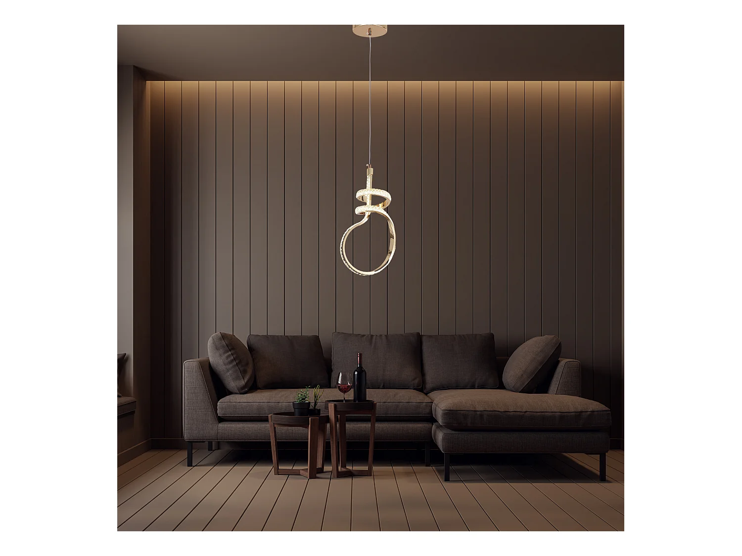 Lampe Suspendue Led Toolight G071-Cp Gold