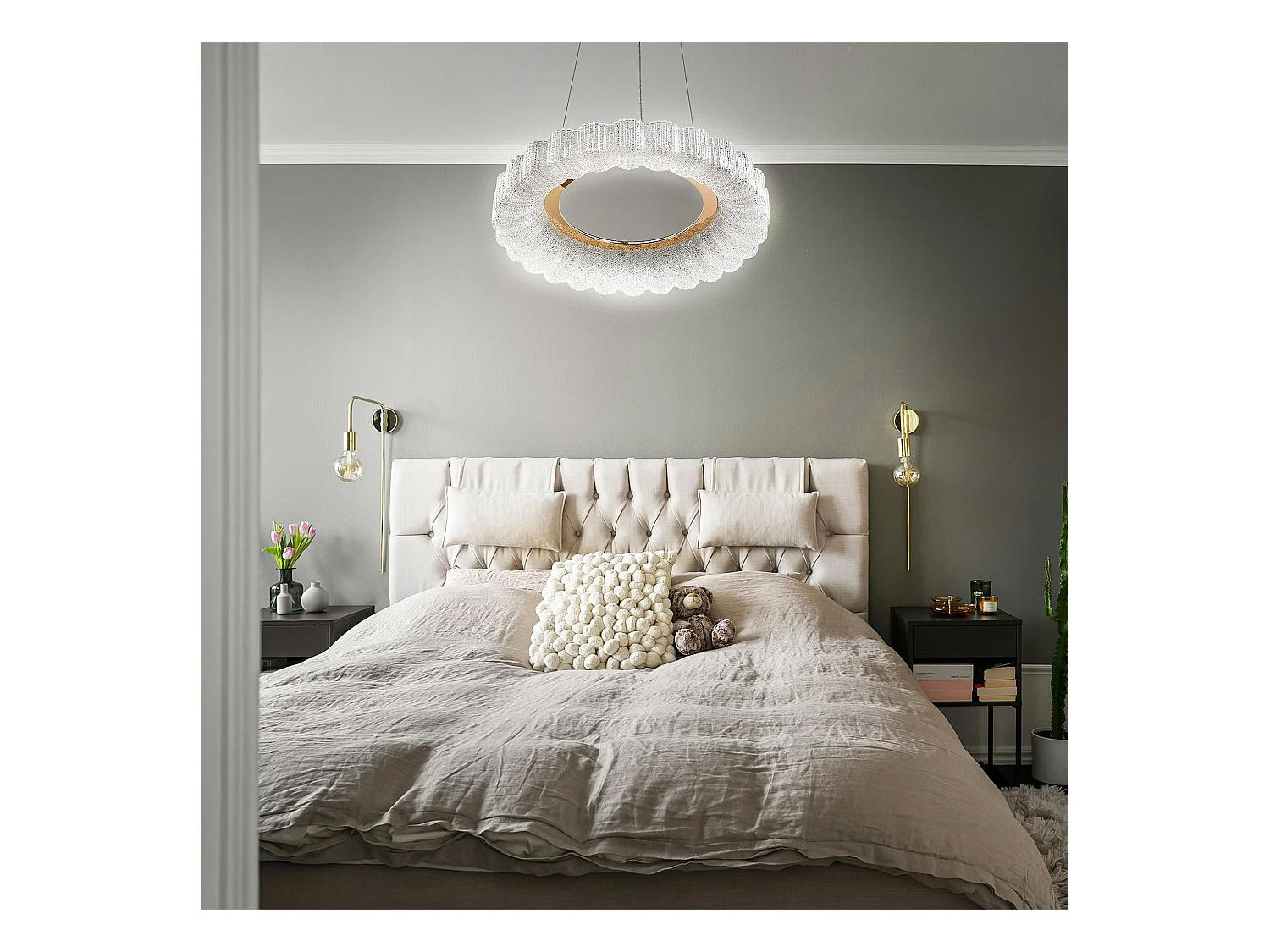 Lampe Suspendue Led Toolight Ms018-Cp Rose Gold 40Cm