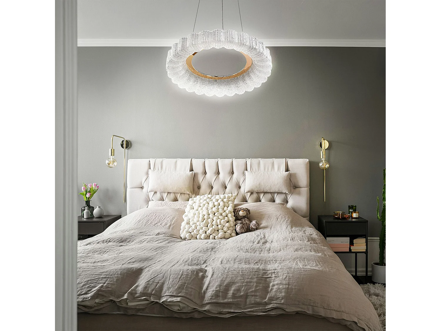 Lampe Suspendue Led Toolight Ms018-Cp Rose Gold 40Cm