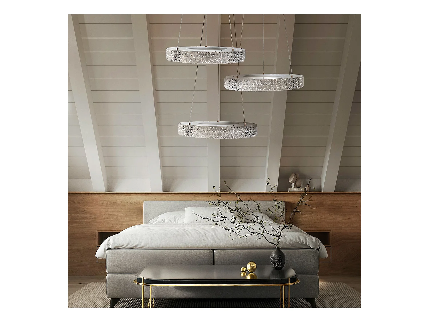 Candeeiro Suspenso Led Toolight Ms001-Cp Rose Gold 40Cm