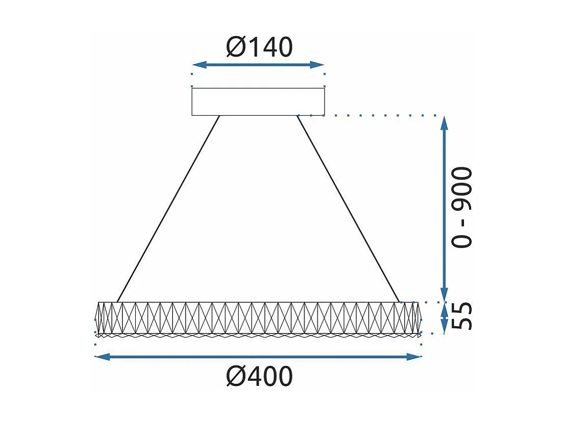 Lampe Suspendue Led Toolight Ms001-Cp Rose Gold 40Cm