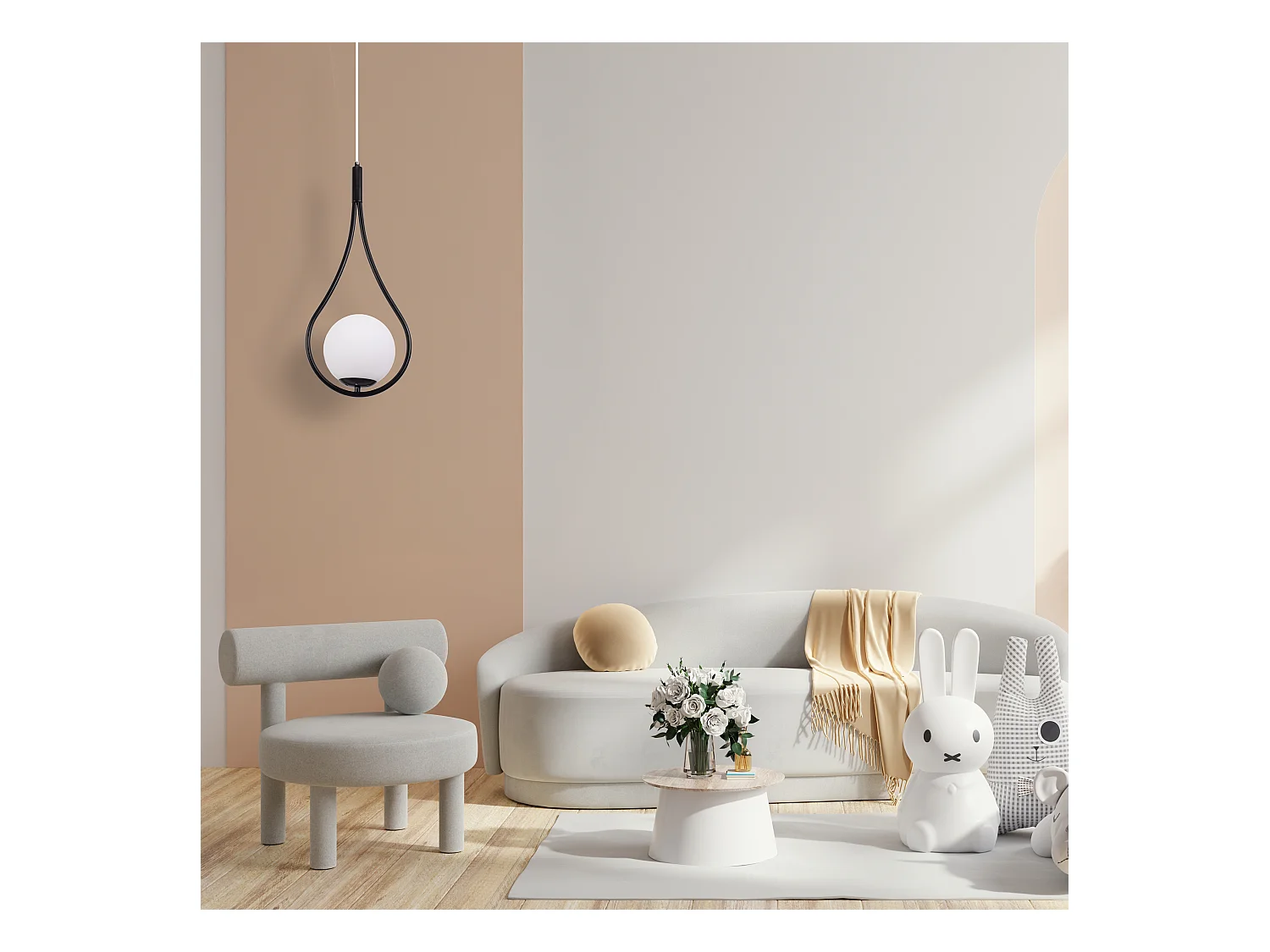 Lampe Suspendue Toolight G111-1W Black White