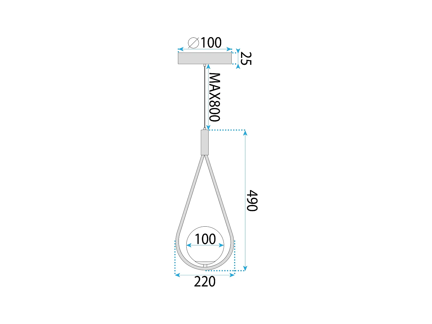 Lampe Suspendue Toolight G111-1W Black White
