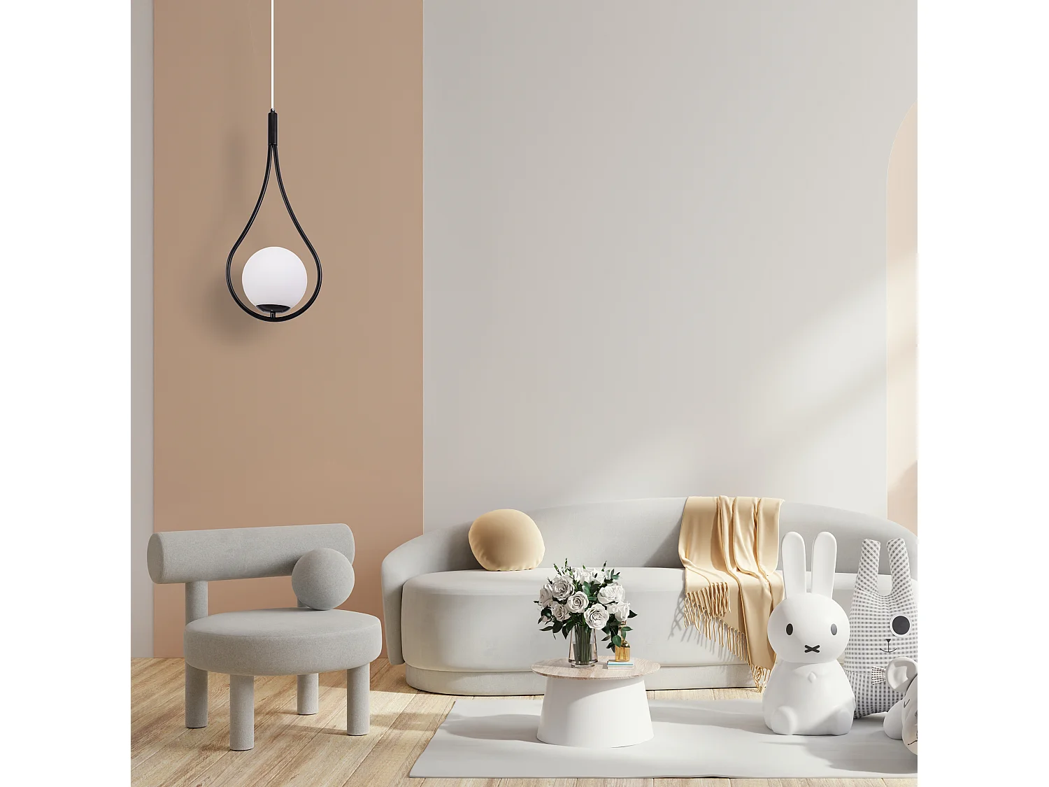 Lampe Suspendue Toolight G111-1W Black White