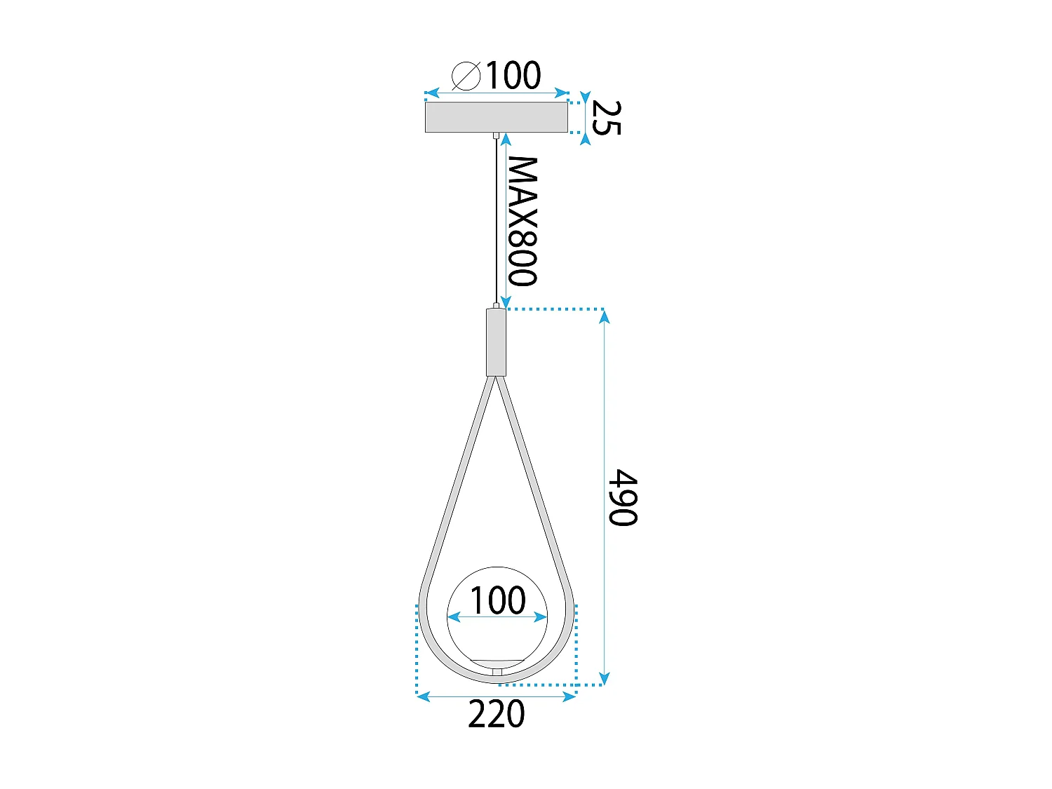 Lampe Suspendue Toolight G111-1W Black White