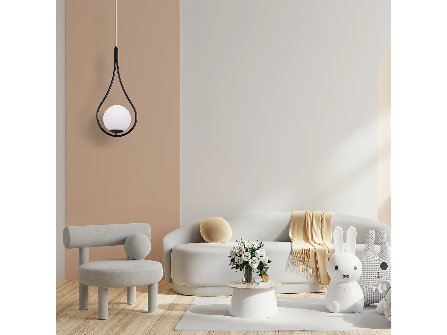 Lampe Suspendue Toolight G111-1W Black White