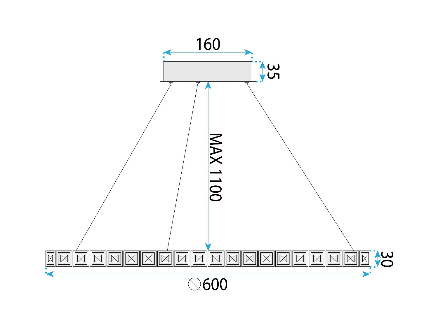 Hängelampe Led Toolight Ms009-Cp Rose Gold 59Cm