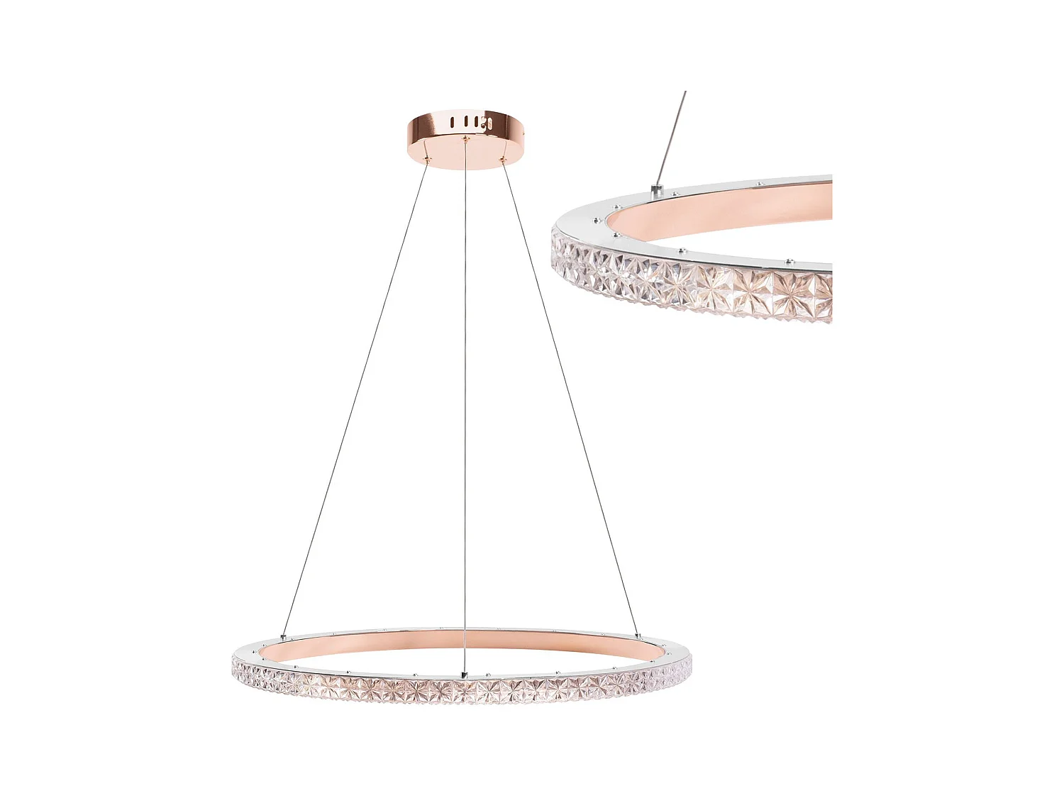 Lampe Suspendue Led Toolight Ms009-Cp Rose Gold 59Cm