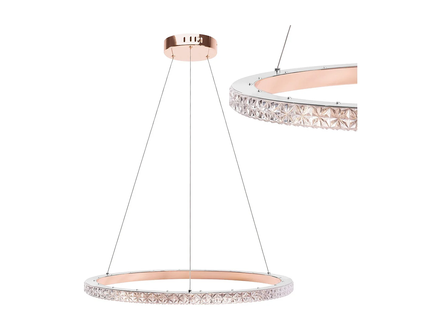 Lampe Suspendue Led Toolight Ms009-Cp Rose Gold 59Cm