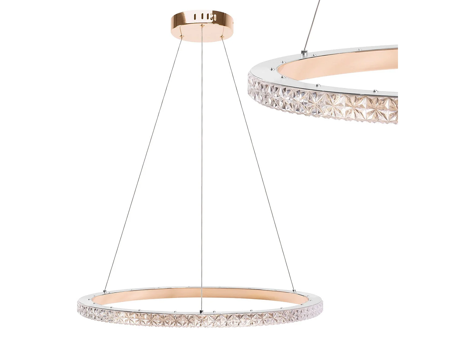 Lampe Suspendue Led Toolight Ms009-Cp Rose Gold 59Cm