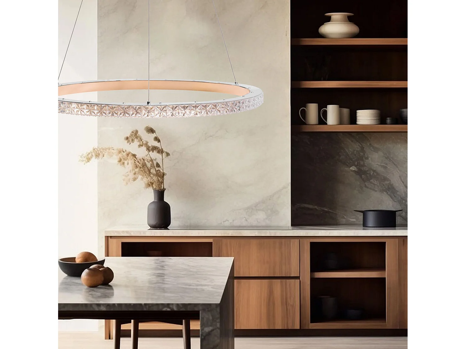 Lampe Suspendue Led Toolight Ms009-Cp Rose Gold 59Cm