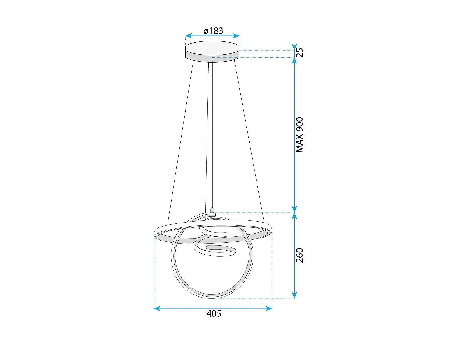 Lampe Suspendue Led Toolight G066-Cp Gold