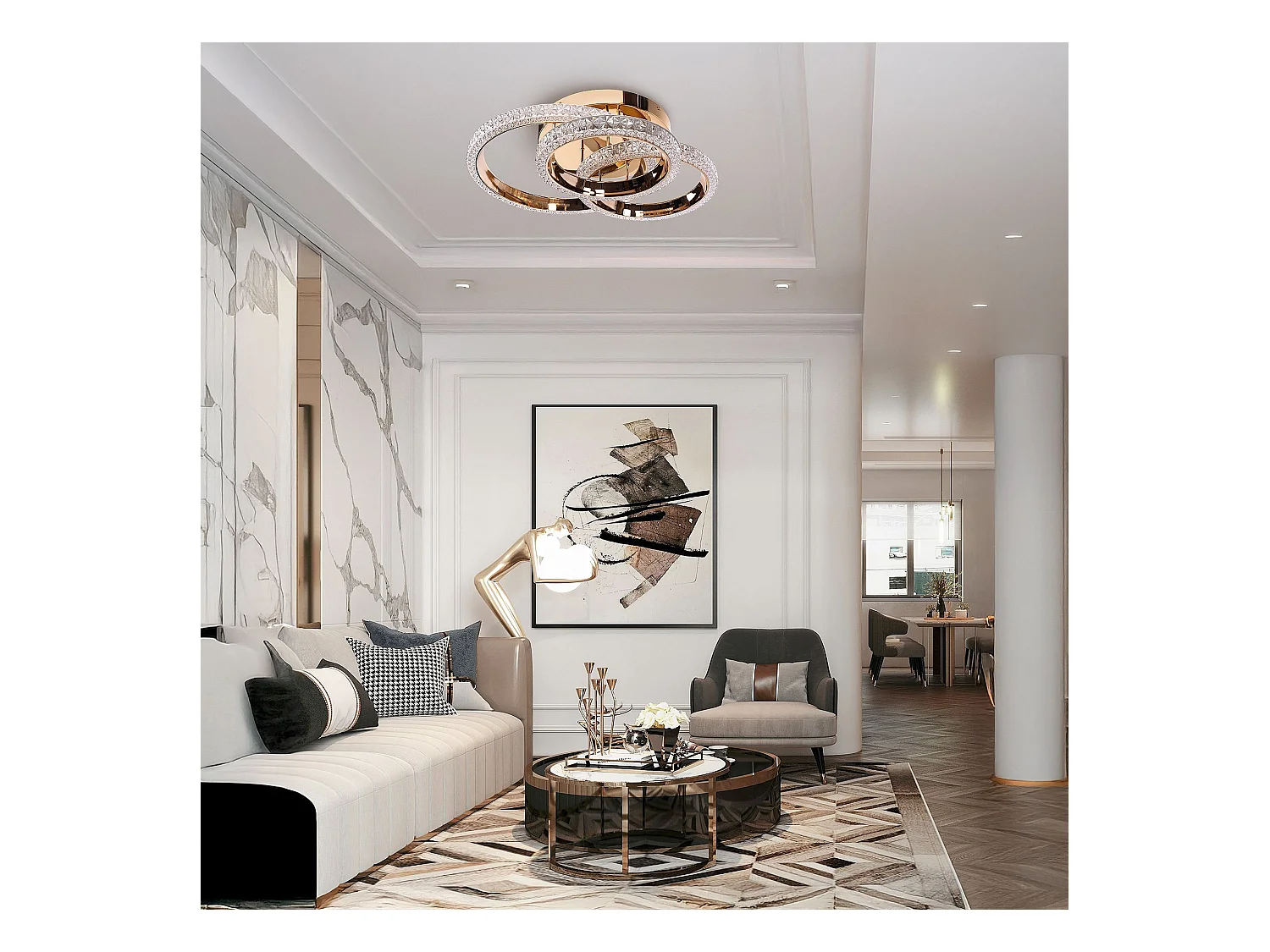 Lampe Led Toolight Ms013-Cp Rose Gold