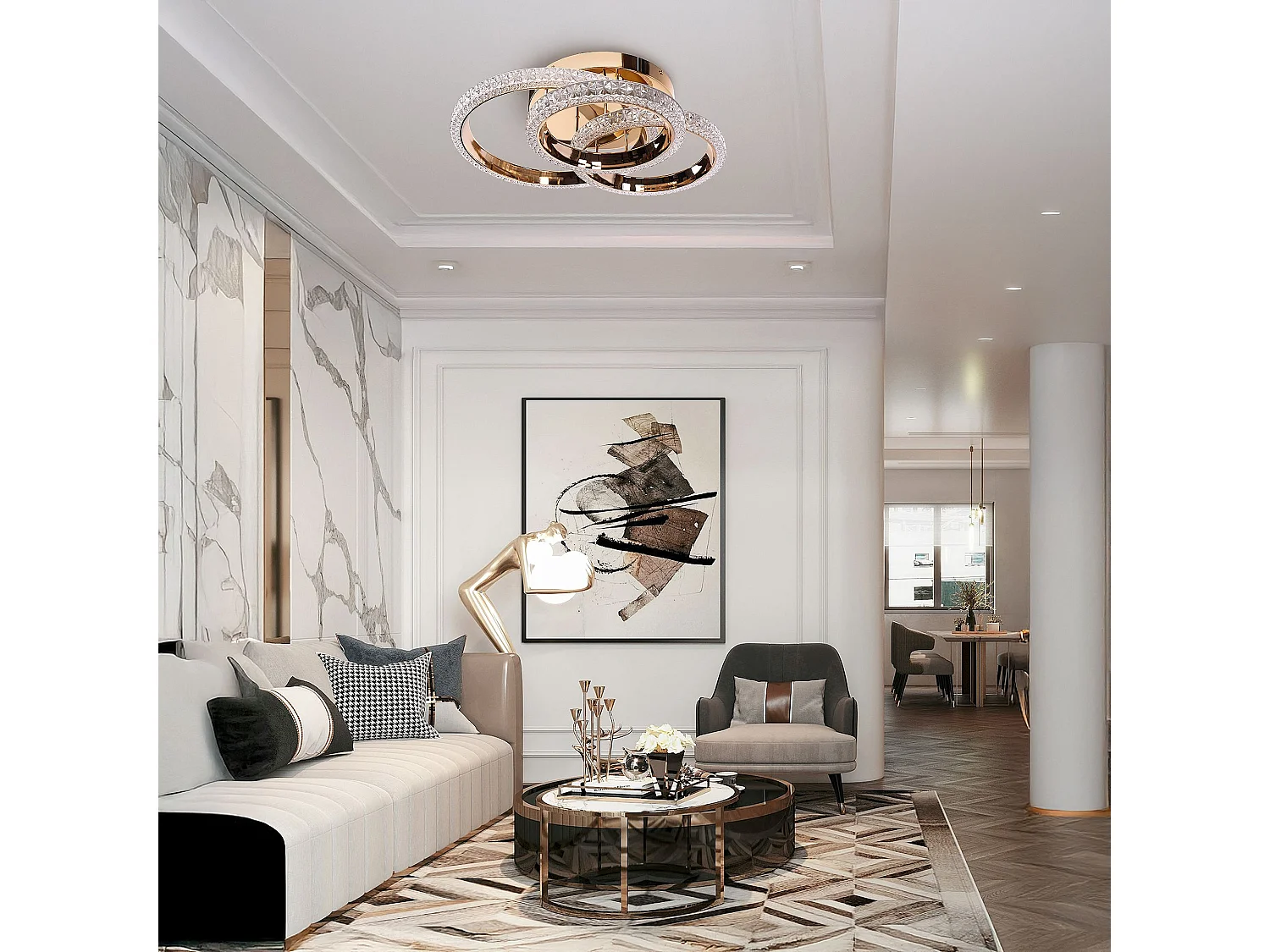 Lampe Led Toolight Ms013-Cp Rose Gold