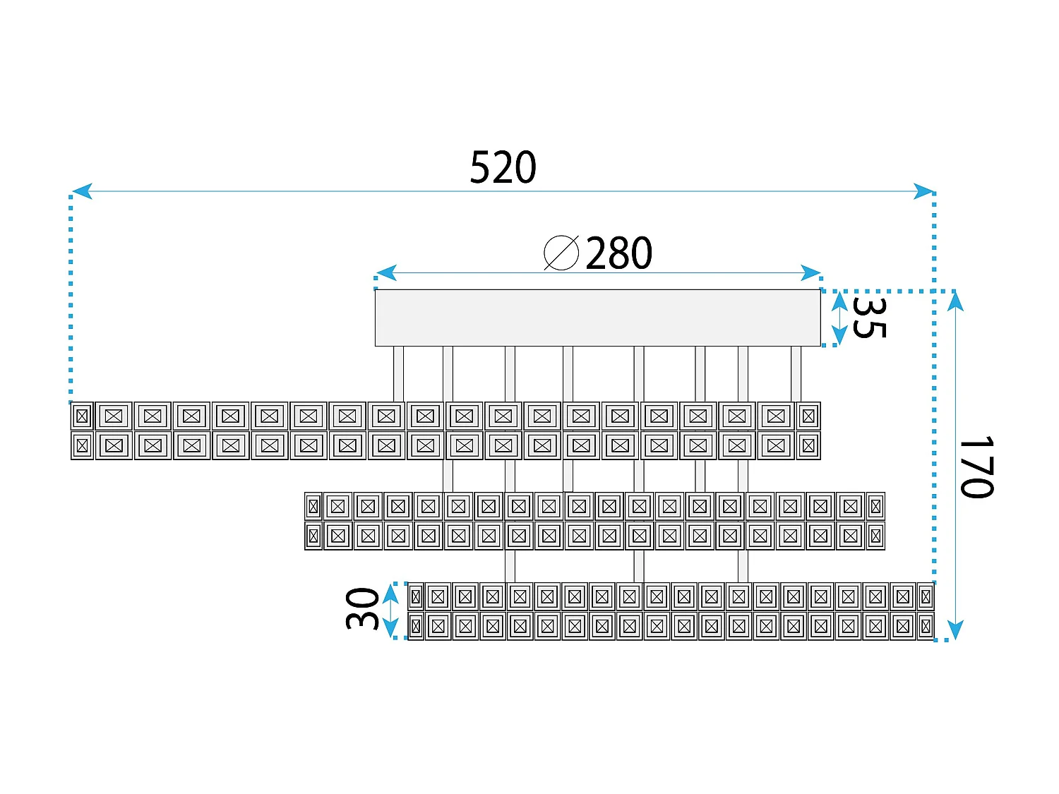 Lampe Led Toolight Ms013-Cp Rose Gold