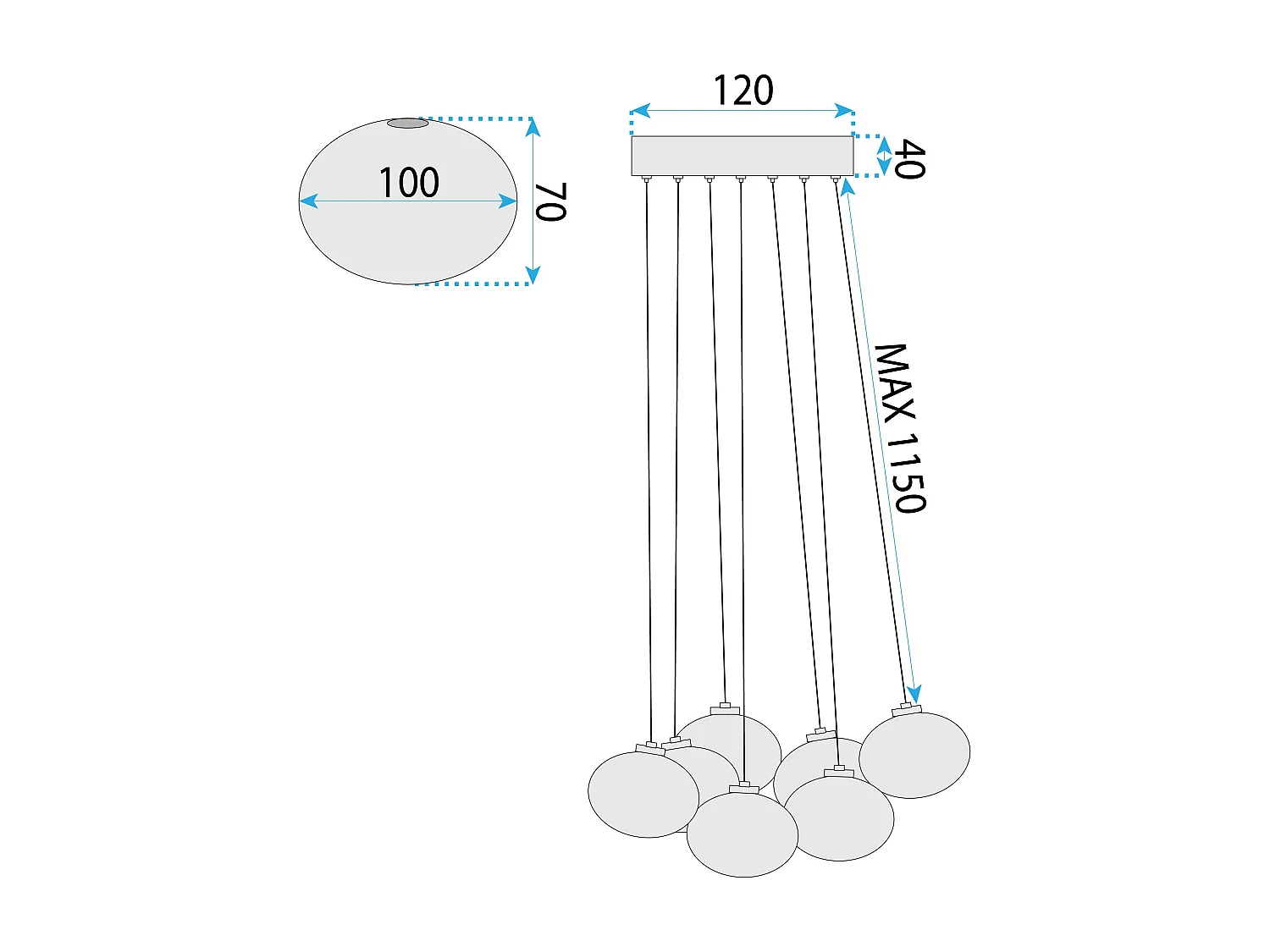 Lampe Toolight Ms020-7Cp Black