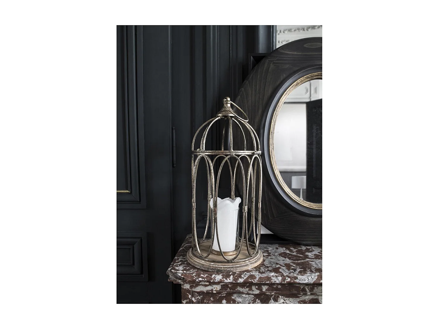 Lanterne en métal laitonné Métal Or - Basique Interior's