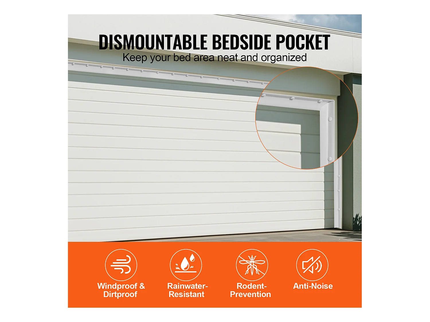 Bande d'Étanchéité SucceBuy pour Porte de Garage de 1036cm, Imperméabilisation Universelle, Composite TPE Souple et Rigide, Adhésif et Vis, Blanc