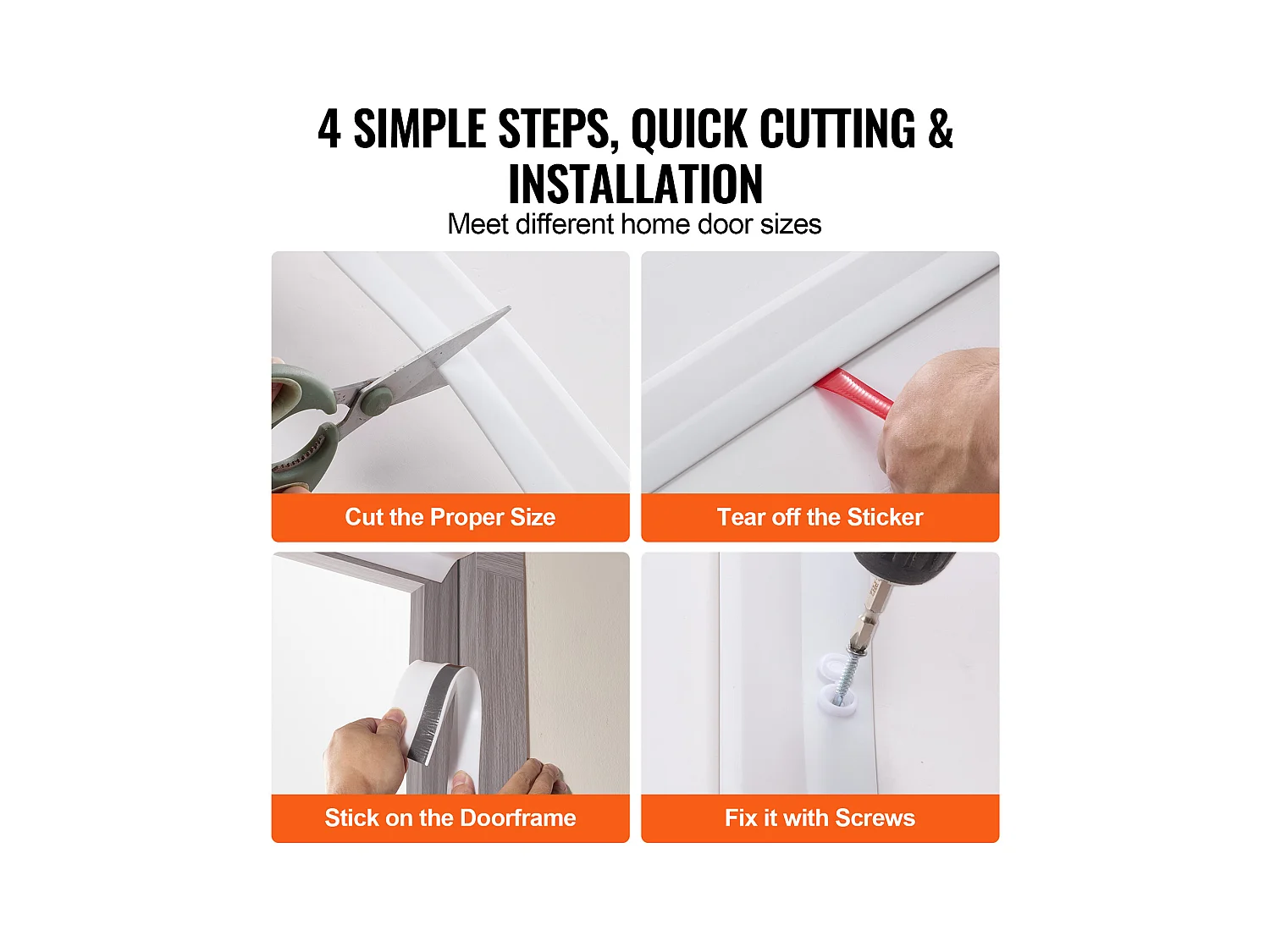 Bande d'Étanchéité SucceBuy pour Porte de Garage de 1036cm, Imperméabilisation Universelle, Composite TPE Souple et Rigide, Adhésif et Vis, Blanc