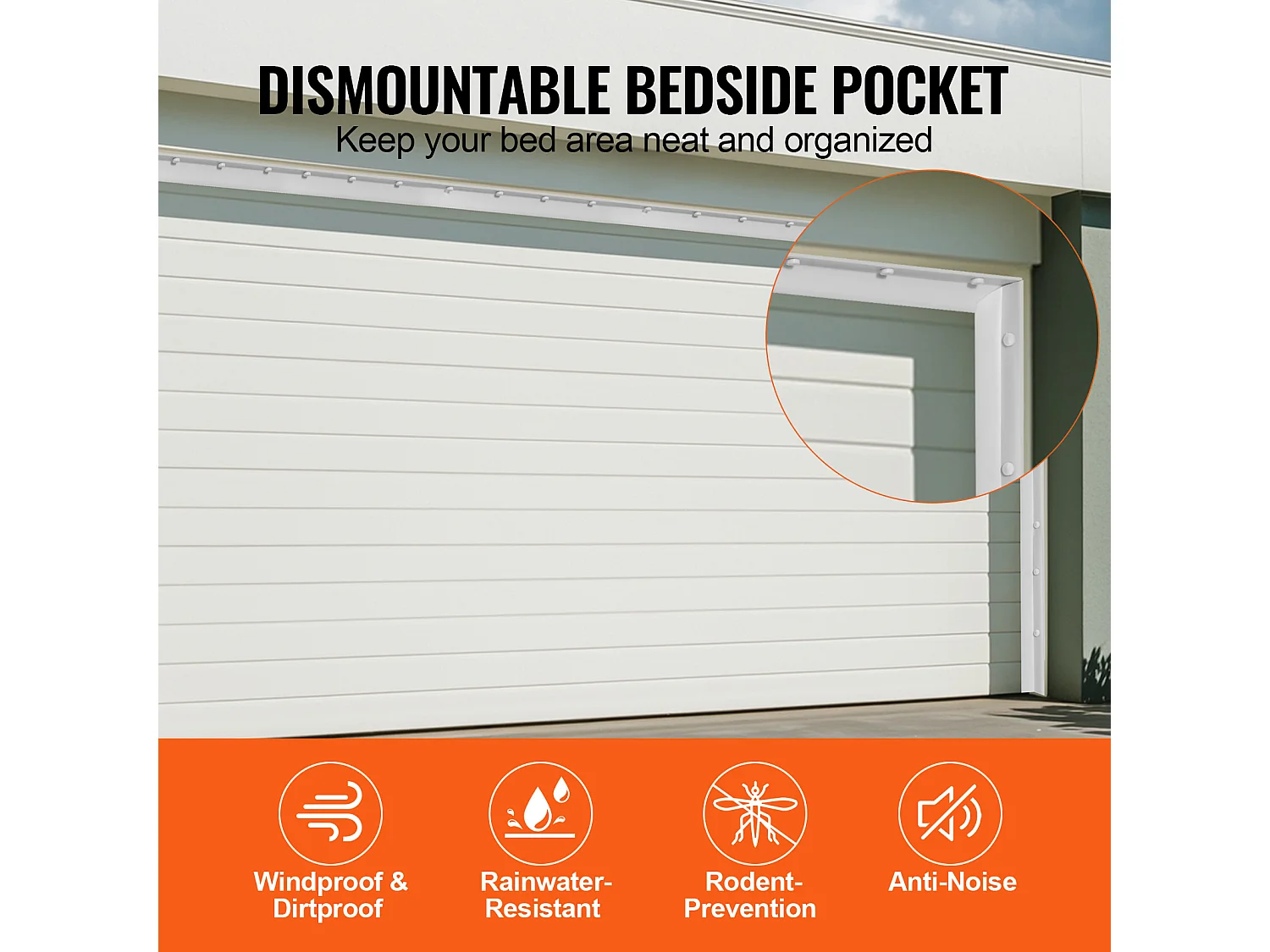 Sellador de Puerta de Garaje SucceBuy de 1036cm, Impermeabilización Universal, Compuesto TPE Flexible y Rígido, Adhesivo y Tornillos, Blanco