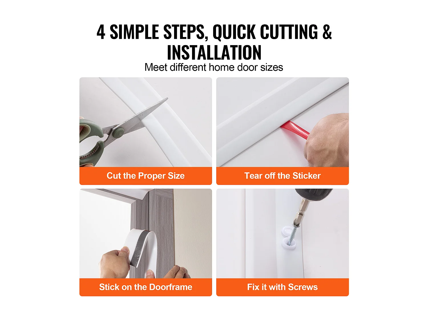 Sellador de Puerta de Garaje SucceBuy de 1036cm, Impermeabilización Universal, Compuesto TPE Flexible y Rígido, Adhesivo y Tornillos, Blanco