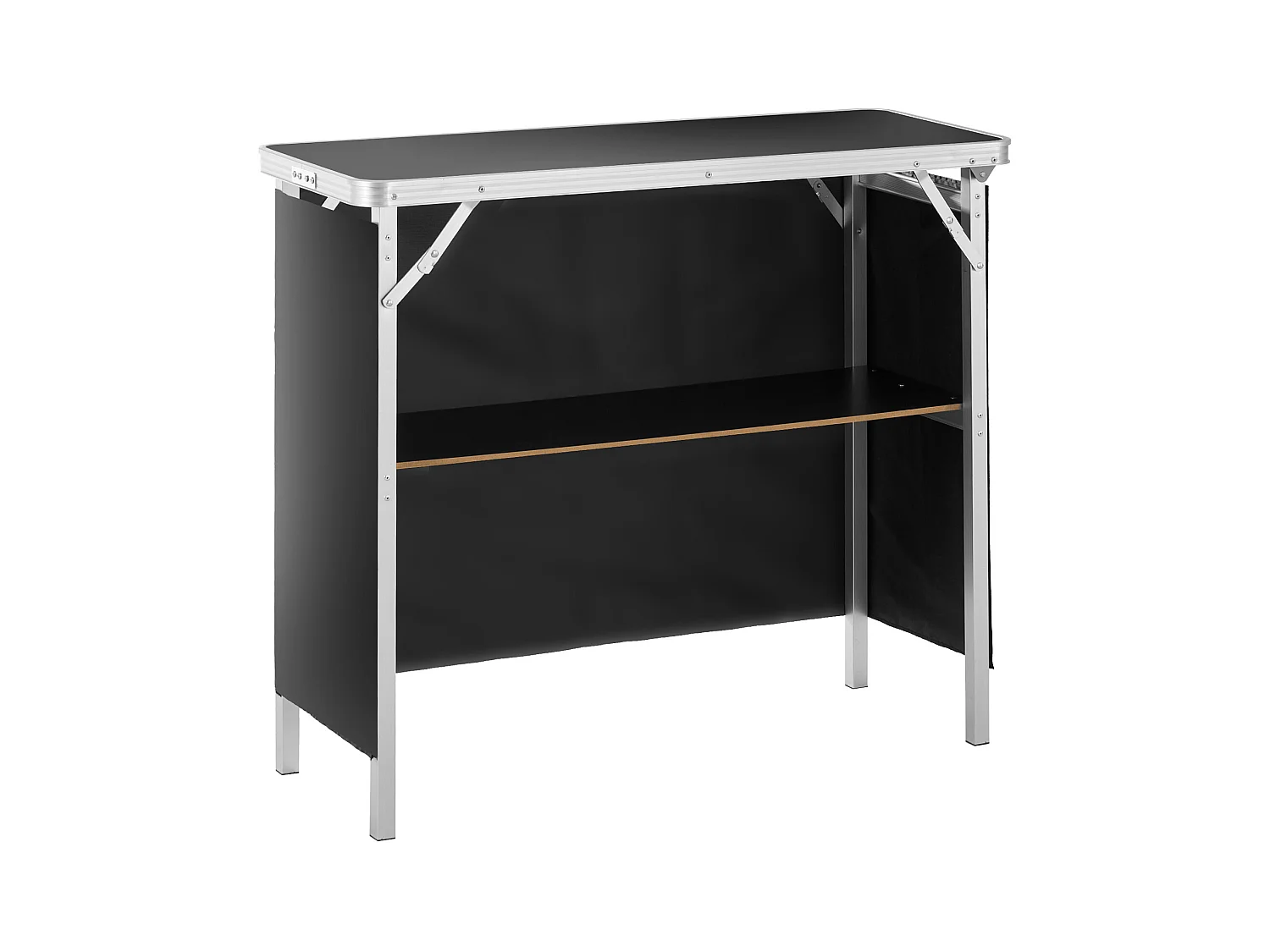 Table de Podium pour Salon Professionnel SucceBuy, 97 x 38 cm, Comptoir d'Exposition Pliable avec Support de Rangement et Sac de Transport