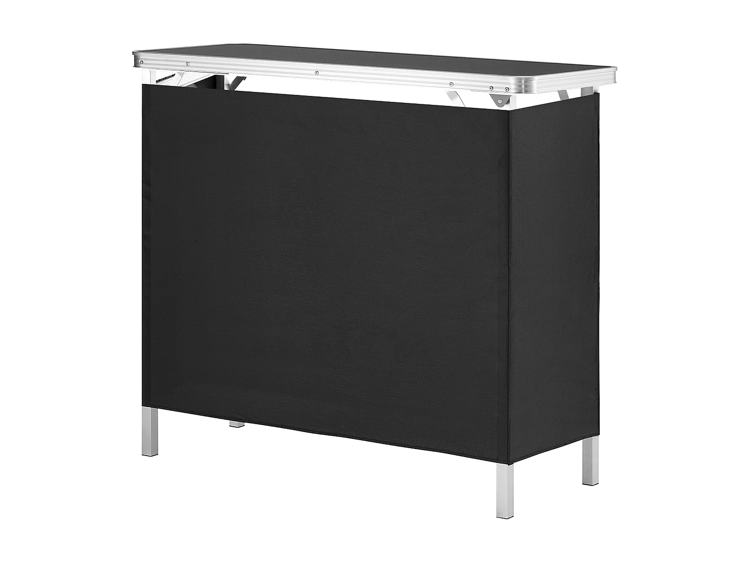 Table de Podium pour Salon Professionnel SucceBuy, 97 x 38 cm, Comptoir d'Exposition Pliable avec Support de Rangement et Sac de Transport