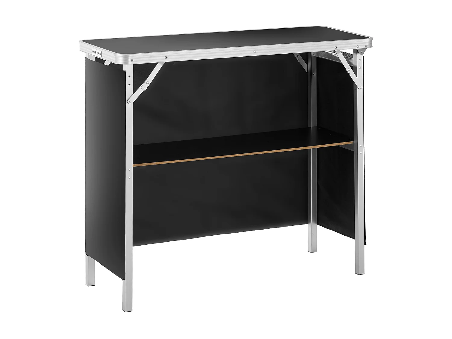 Table de Podium pour Salon Professionnel SucceBuy, 97 x 38 cm, Comptoir d'Exposition Pliable avec Support de Rangement et Sac de Transport