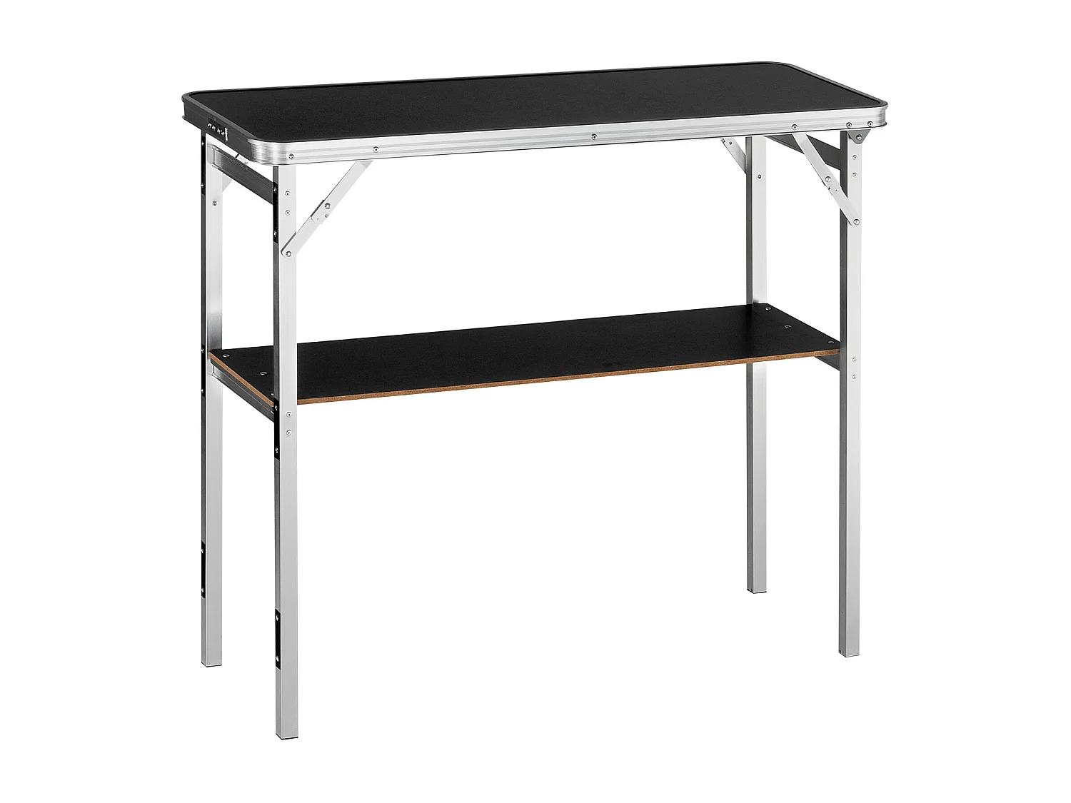 Table de Podium pour Salon Professionnel SucceBuy, 97 x 38 cm, Comptoir d'Exposition Pliable avec Support de Rangement et Sac de Transport