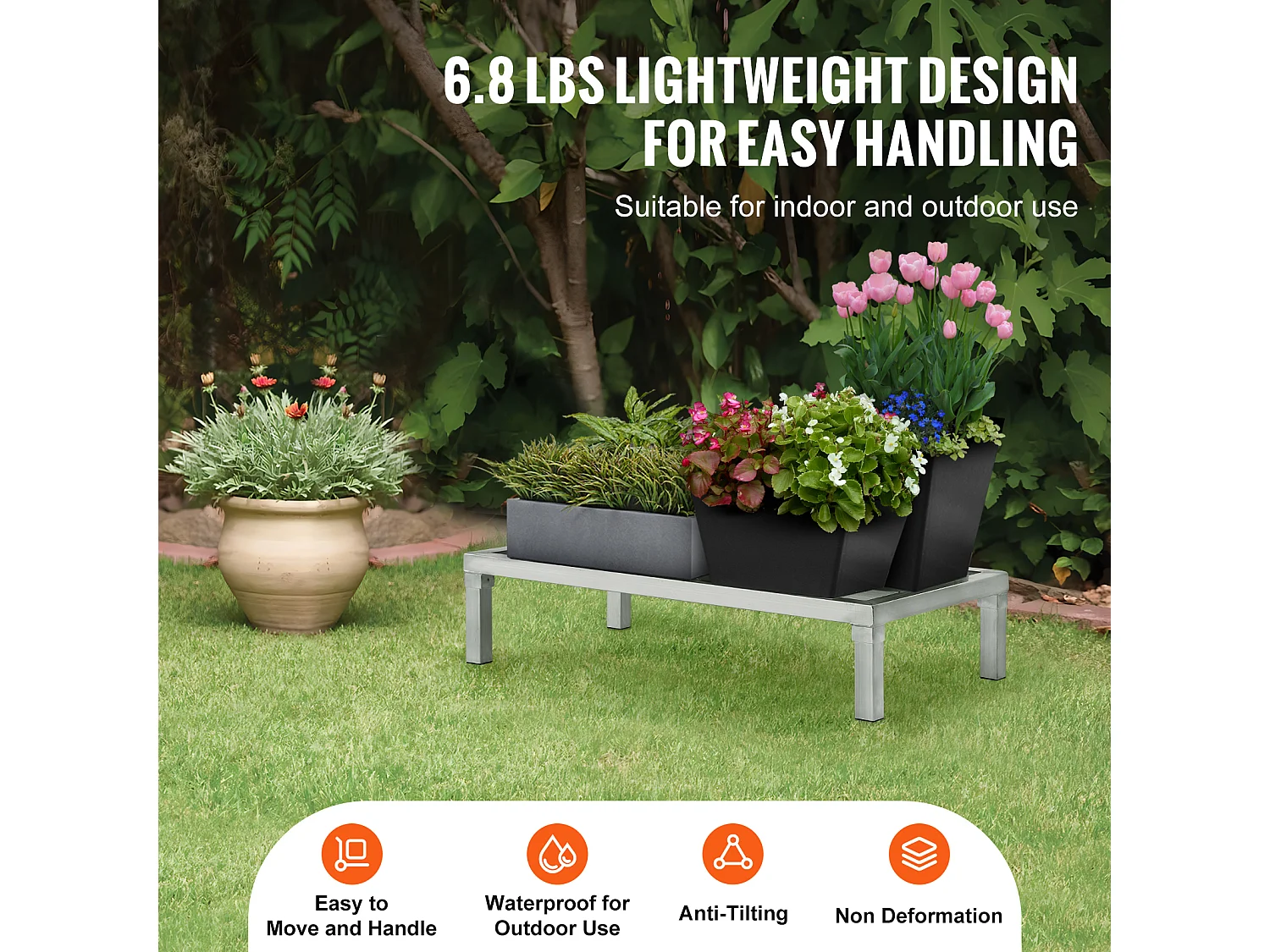 Étagère de Rangement SucceBuy Rack de Calage en Aluminium Rack de Calage Stationnaire 91 x 51 x 20 cm Rack de Stockage