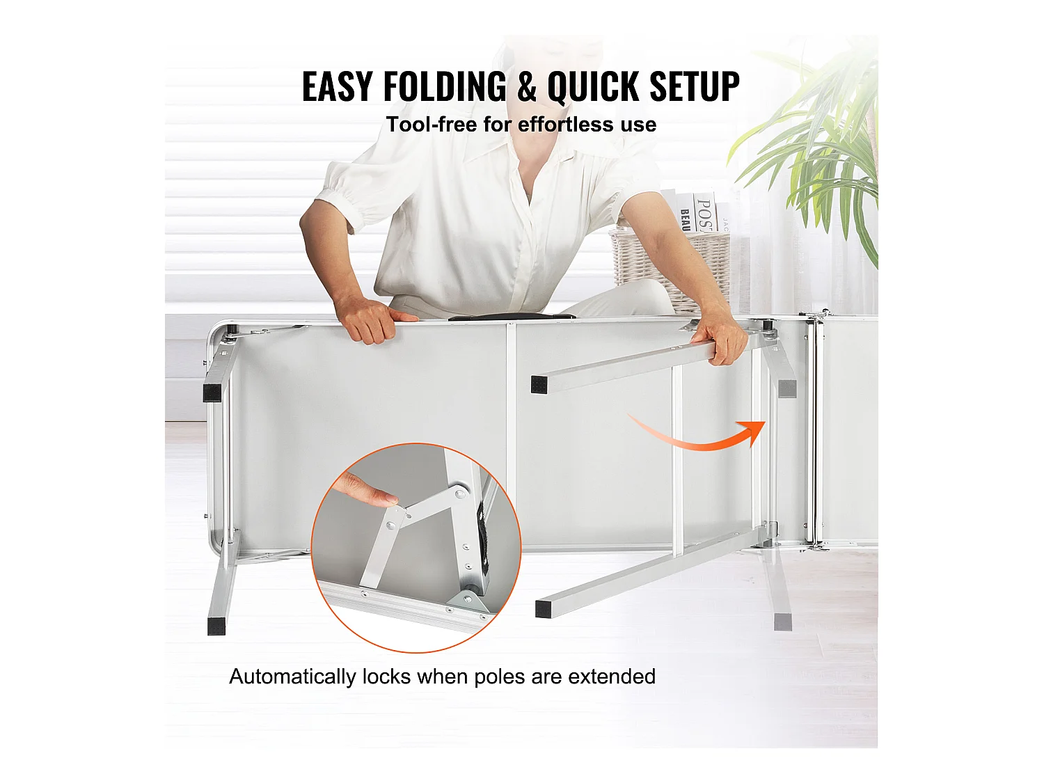 Table de Podium SucceBuy pour Salon Professionnel, 197,5 x 38,5 cm, Comptoir d'Exposition Pliable avec Support de Rangement et Sac de Transport