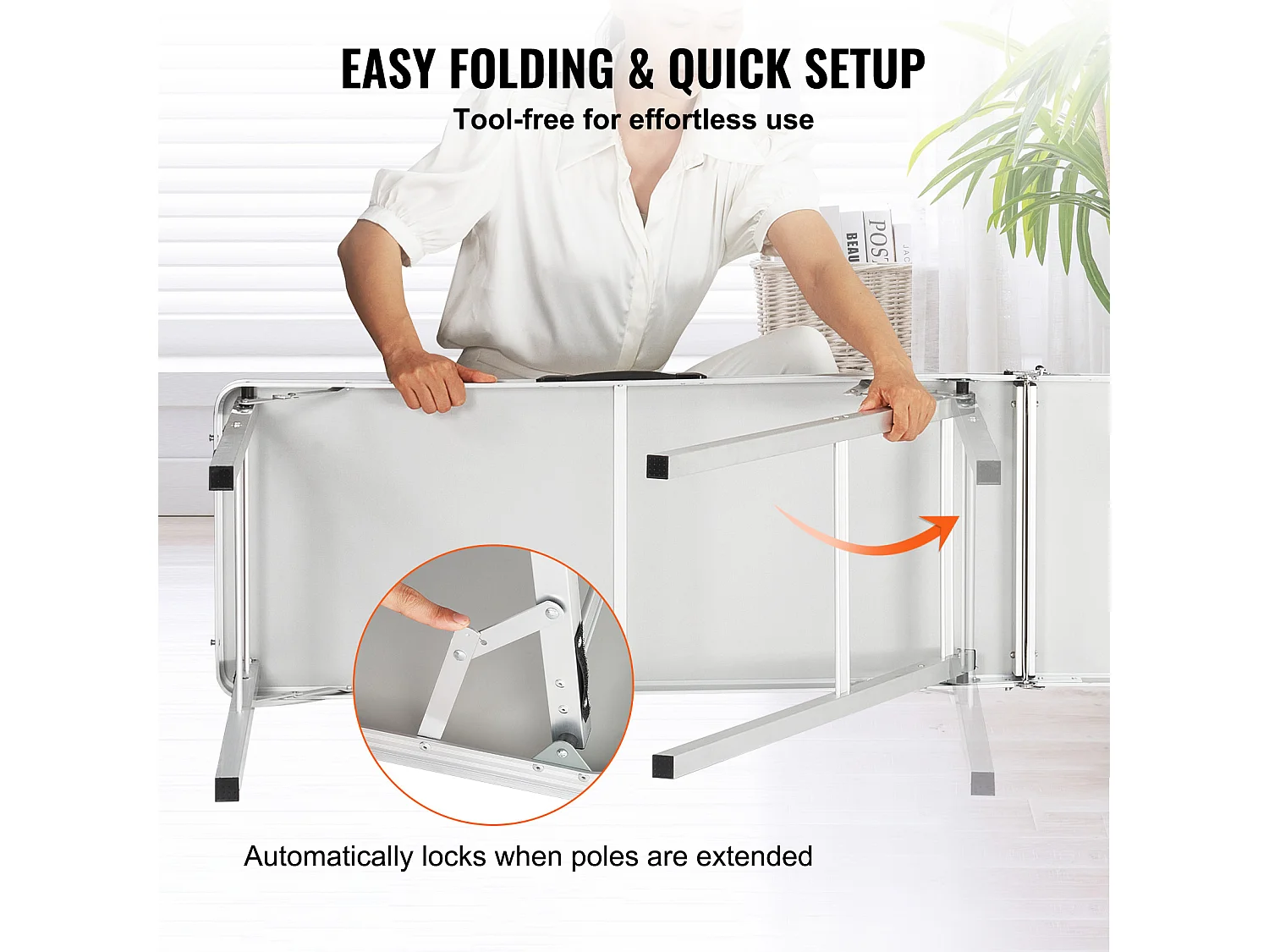 Table de Podium SucceBuy pour Salon Professionnel, 197,5 x 38,5 cm, Comptoir d'Exposition Pliable avec Support de Rangement et Sac de Transport