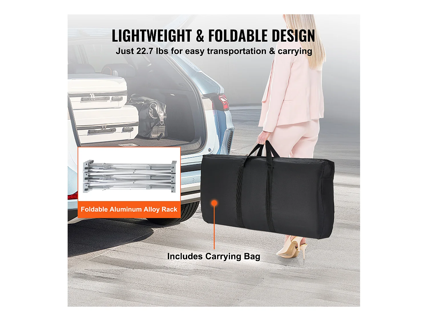 Table de Présentation pour Salon Professionnel SucceBuy 130CM x 46.5CM x 95CM, Support de Comptoir d'Exposition Pliable avec Support de Rangement