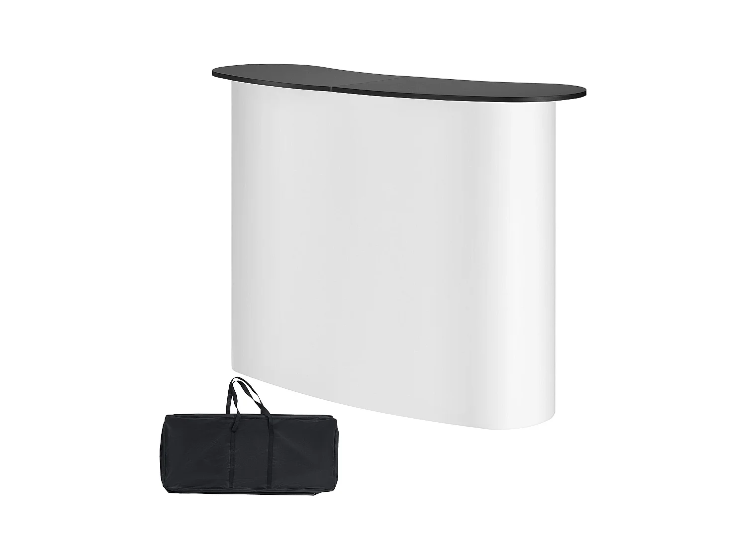 Table de Présentation pour Salon Professionnel SucceBuy 130CM x 46.5CM x 95CM, Support de Comptoir d'Exposition Pliable avec Support de Rangement