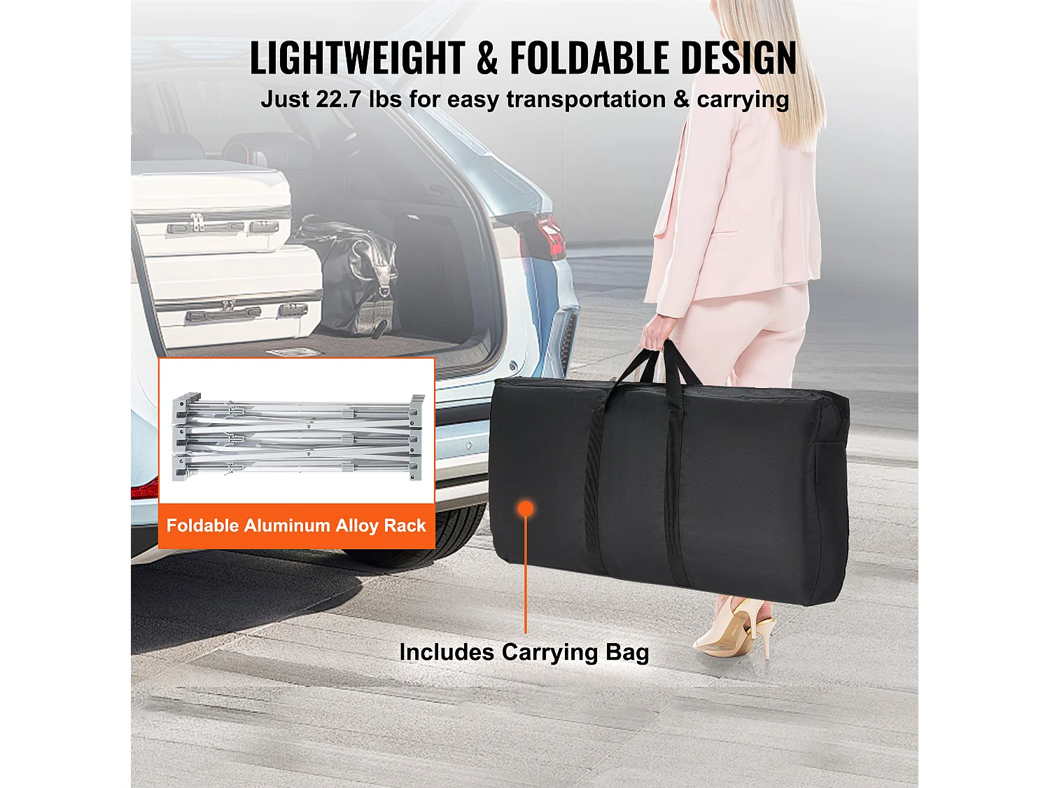 Table de Présentation pour Salon Professionnel SucceBuy 130CM x 46.5CM x 95CM, Support de Comptoir d'Exposition Pliable avec Support de Rangement