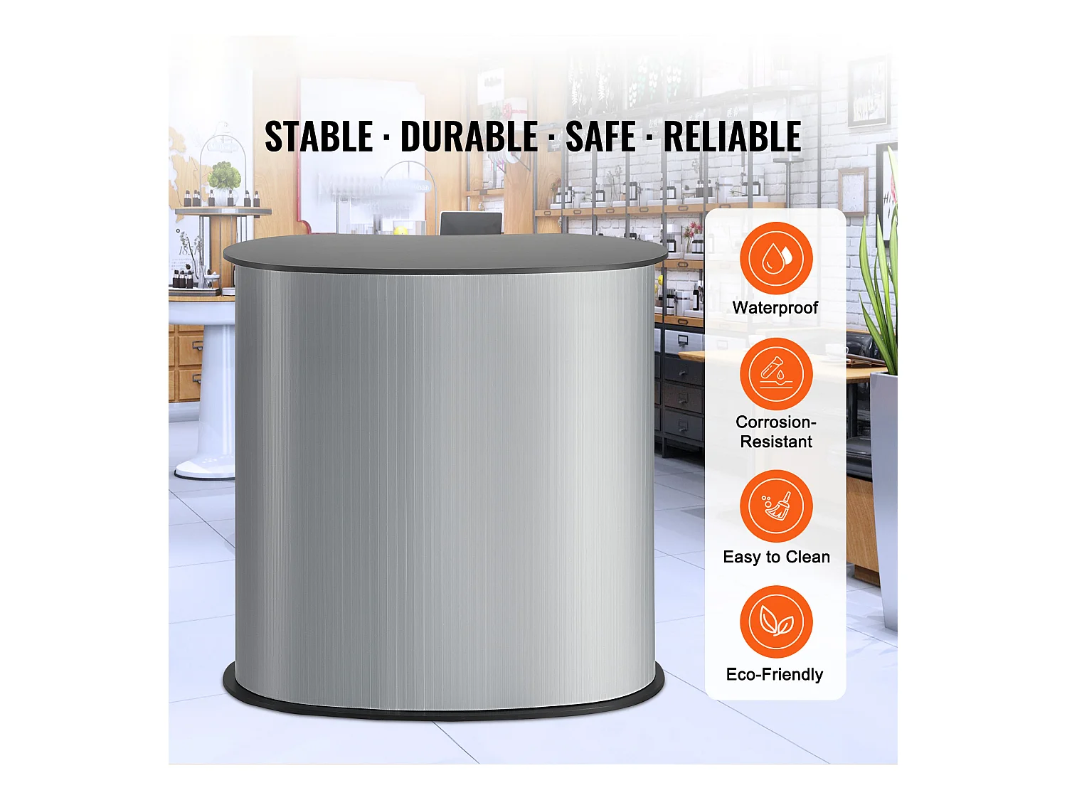 Presentatietafel SucceBuy voor Professionele Beurs, Opvouwbare Balieondersteuning 90CM x 49CM x 94CM