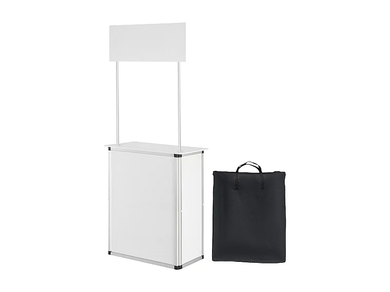 Präsentationstisch SucceBuy, für Fachmesse 78.5CM x 38CM x 181.5CM, Klappbarer Ausstellungstresen mit Wand, Werbetisch für Einzelhandel