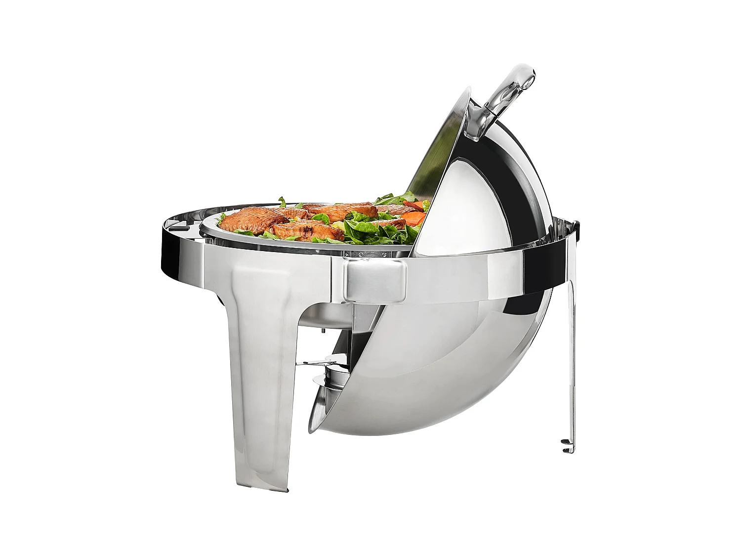 Chauffe-Plats SucceBuy Lot de 2 Plats à Réchaud Ronds avec Couvercle en Acier Inoxydable, Casserole de Taille Standard de 5.5 Litres, Support de Combustible