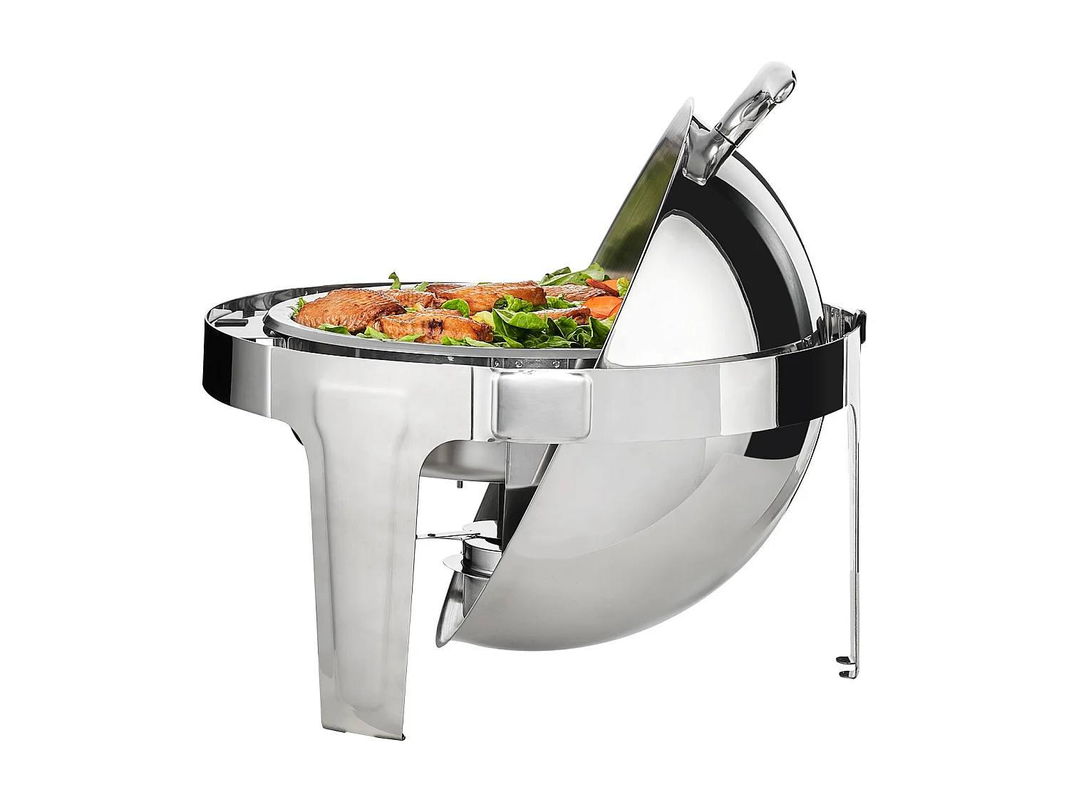 Chauffe-Plats SucceBuy Lot de 2 Plats à Réchaud Ronds avec Couvercle en Acier Inoxydable, Casserole de Taille Standard de 5.5 Litres, Support de Combustible