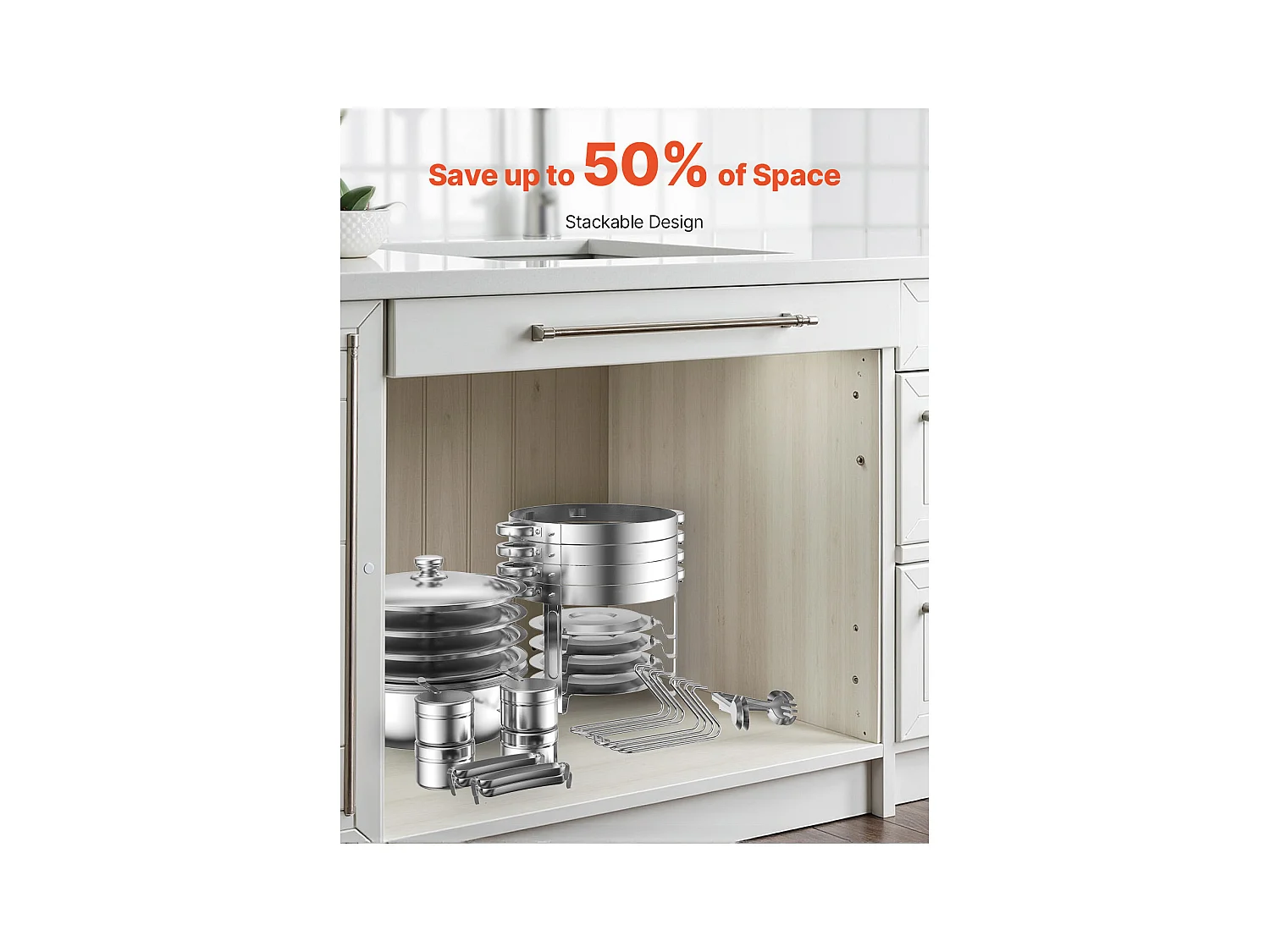 Chauffe-Plats SucceBuy Ensemble Buffet de Réchauds 4.7 L, Lot de 4 Réchauds en Acier Inoxydable avec Poêles Pleine Grandeur, Réchaud Rond