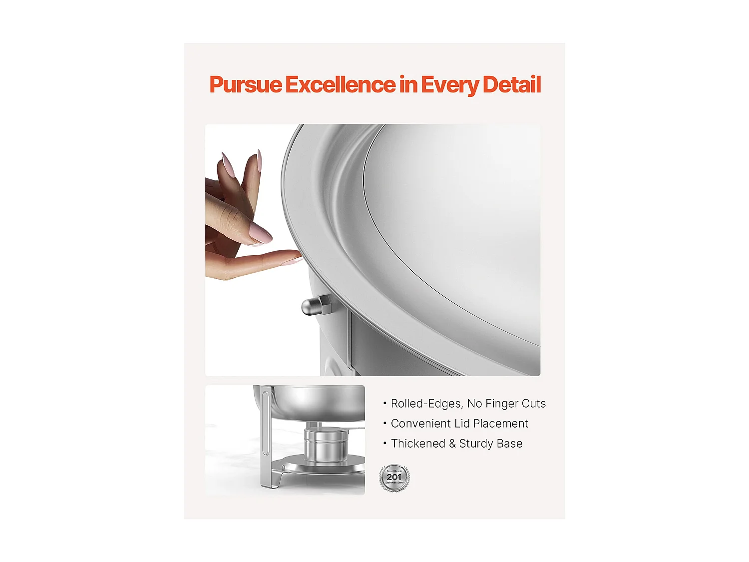 Scaldavivande SucceBuy Set di 4 Scaldavivande Rotondi in Acciaio Inox, 4.7 Litri