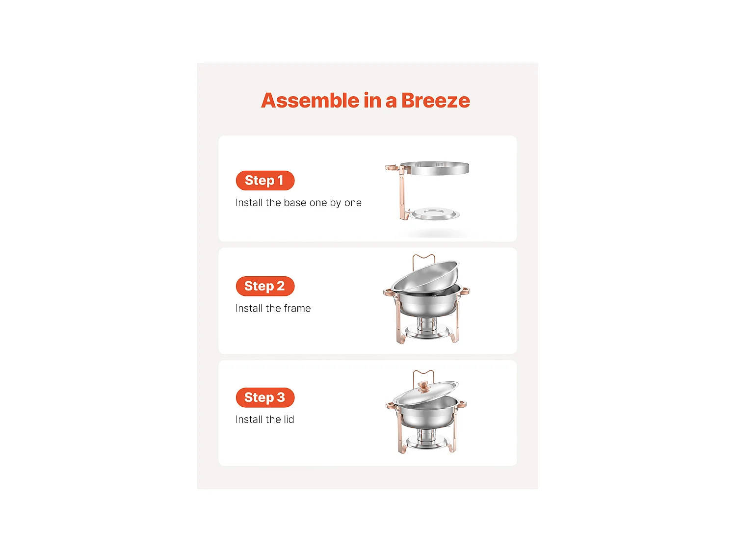 Chauffe-Plats SucceBuy Chauffe-Plat Buffet Rond 4 Pièces 4.7 L avec Couvercle, avec 4 Bacs Grande Capacité, Couvercle et Pince, Idéal pour Buffet