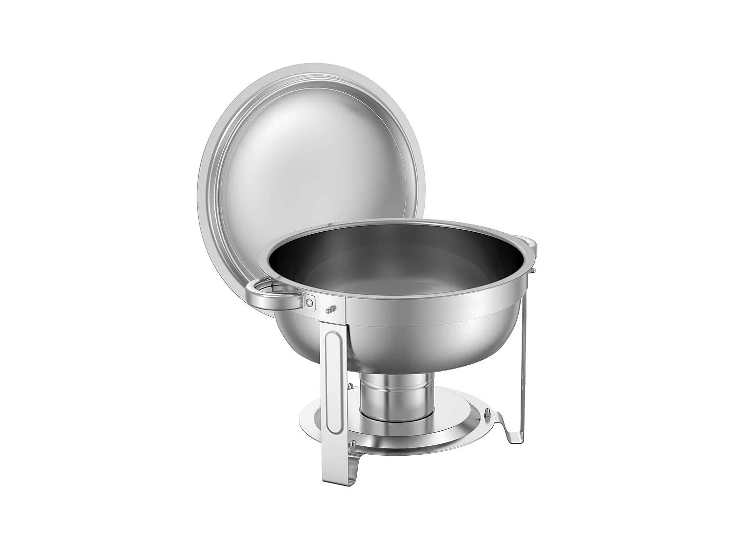 Chauffe-Plats SucceBuy Chauffe-Plat 2 Pièces 4.7 L, Buffet Chauffant Rond en Acier Inoxydable, avec 2 Bacs Pleine Taille, Couvercle et Pince