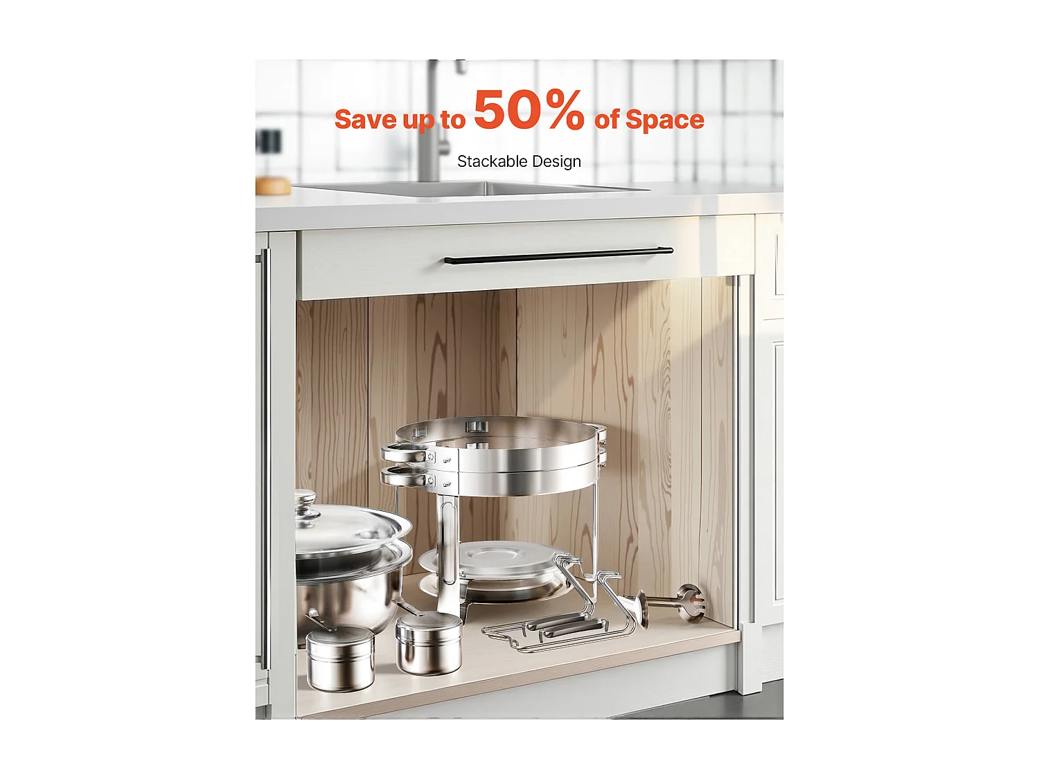 Scaldavivande SucceBuy Set Scaldavivande Rotondo da 4.7 Litri, 2 Pezzi, in Acciaio Inox, con 2 Teglie di Grandi Dimensioni, Coperchio e Pinze